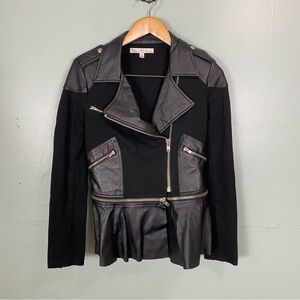 The Man Repeller PJK Black Faux Leather Jacket Size Small